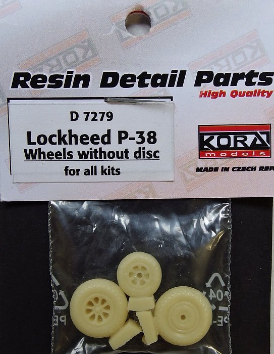 1/72 Wheels without disc for Lockheed P-38