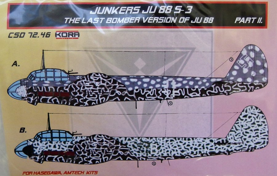 1/72 Ju 88 S-3 Conv.set&decal - Part II. (HAS,AMT)