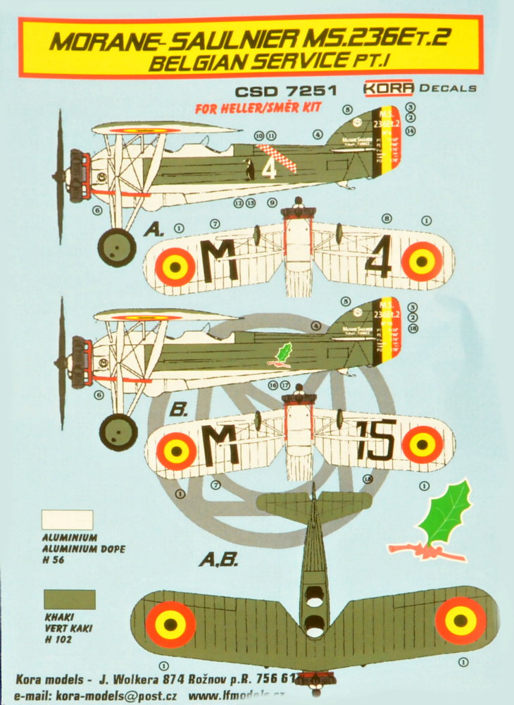 1/72 MS 236 ET.2 Belgium Conv.set&decal I. (HELL)