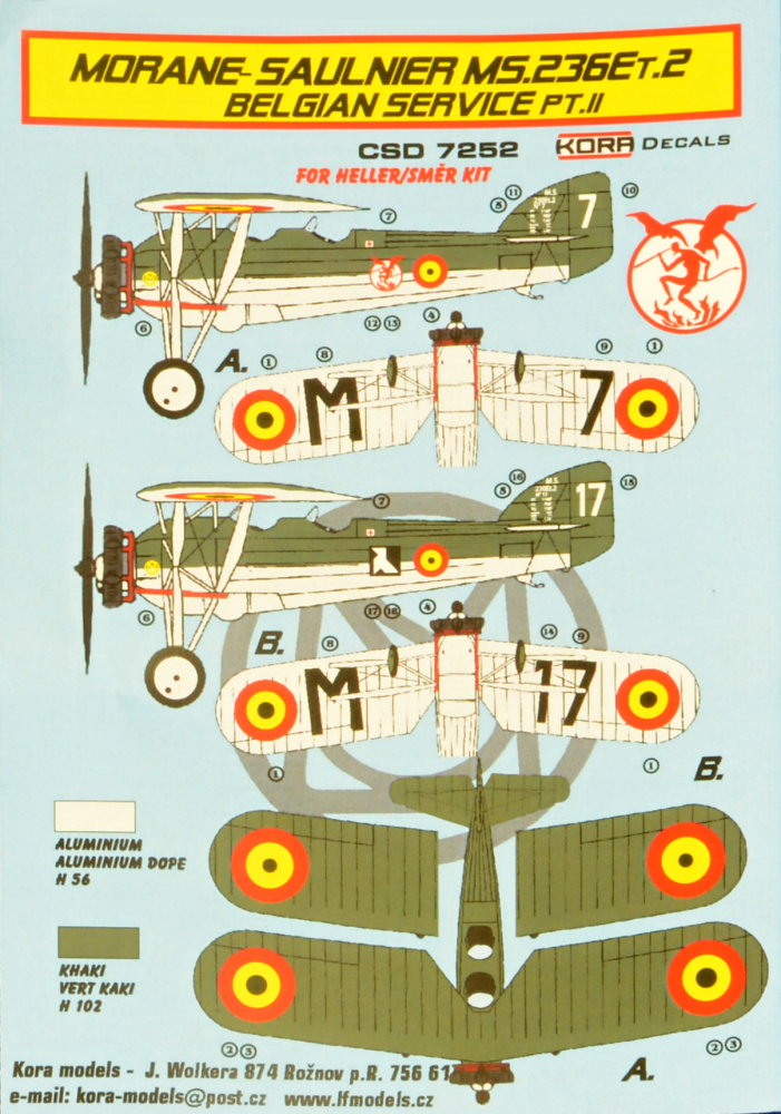 1/72 MS 236 ET.2 Belgium Conv.set&decal II. (HELL)