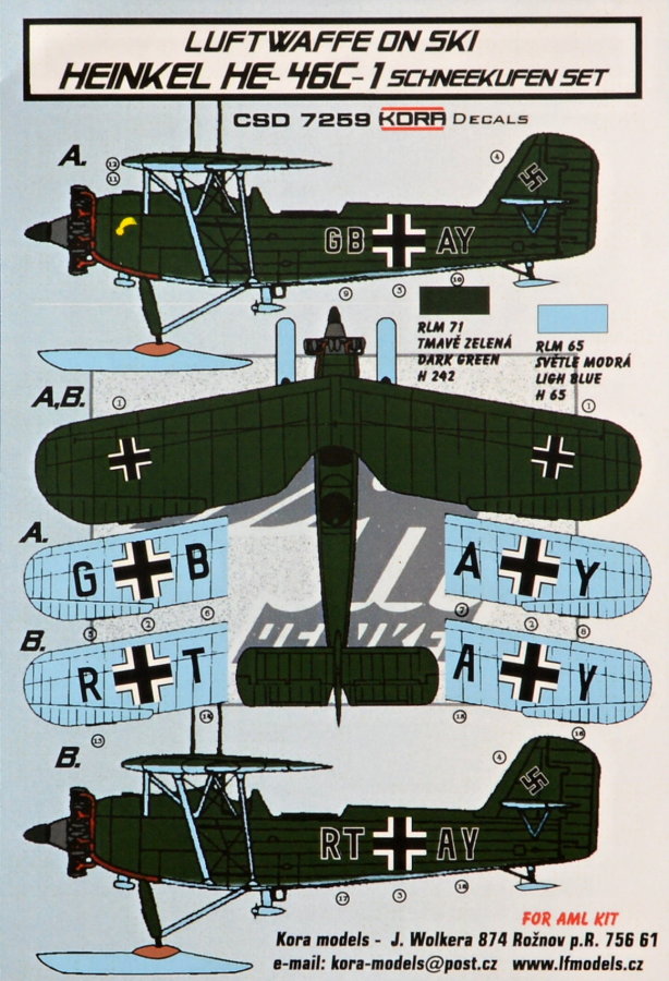 1/72 Heinkel He-46C-1 Ski - Conversion set & decal