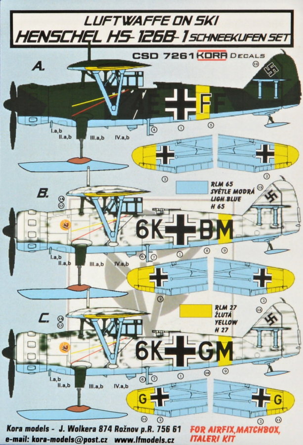 1/72 Henschel Hs-126B-1 Ski - Convers.set & decal