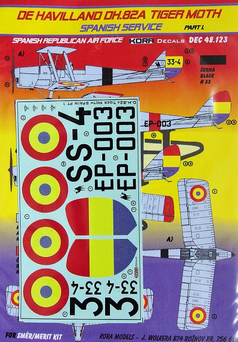 1/48 Decals DH.82A Tiger Moth (Spanish Service) I.