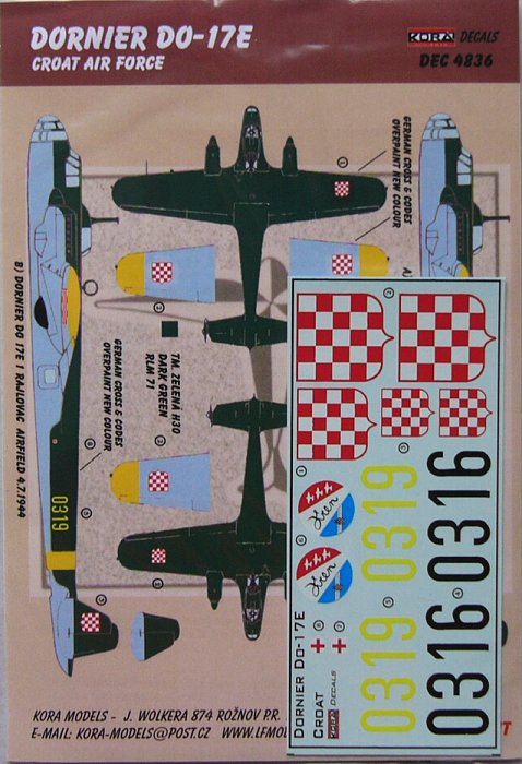 1/48 Decals Dornier Do-17E (Croatian AF)