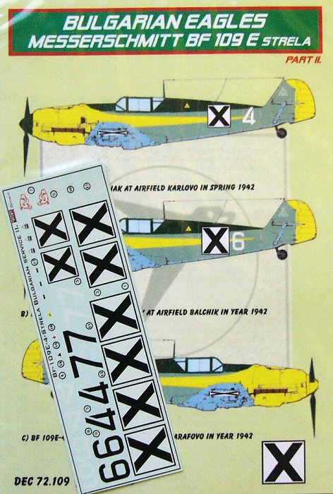 1/72 Decals Bf 109E Strela (Bulgarian Service II.)