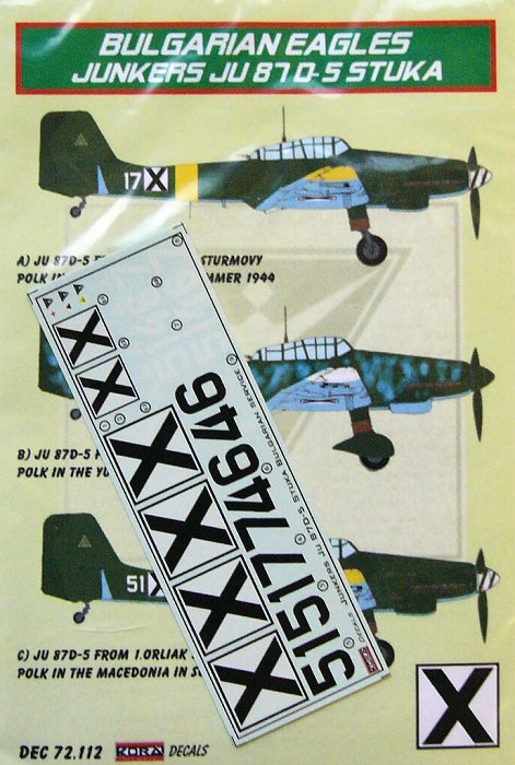 1/72 Decals Ju 87 D-5 Stuka (Bulgarian Service)