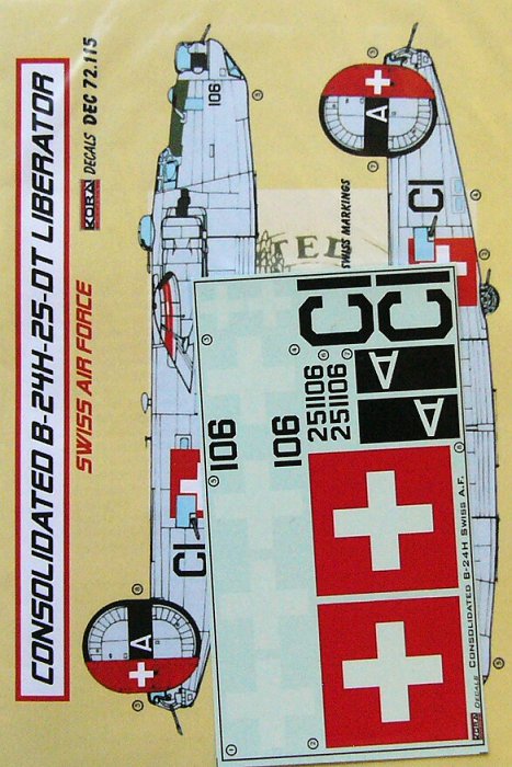 1/72 Decals B-24H-25-DT Liberator (Swiss AF)