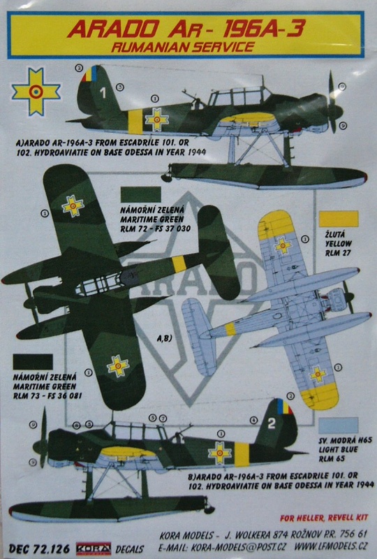 1/72 Decals Ar-196A-3 Akula (Romanian Service)