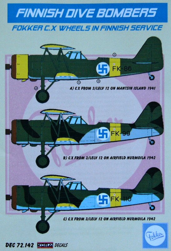 1/72 Decals Fokker C.X wheels (Finnish Service)