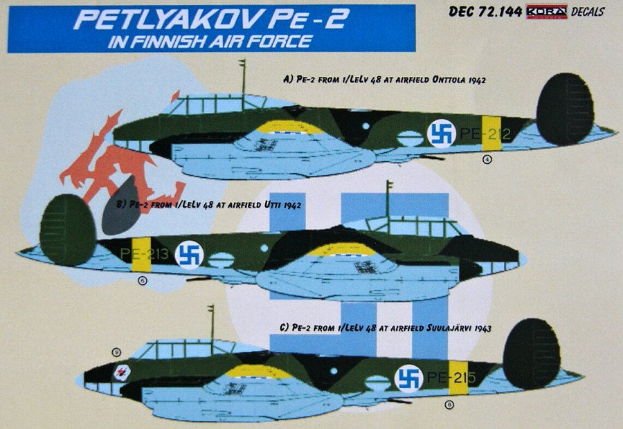 1/72 Decals Petlyakov Pe-2 (Finnish AF)