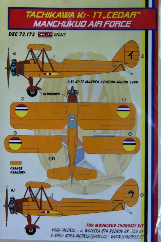 1/72 Decals Ki-17 CEDAR (Manchukuo Air Force)