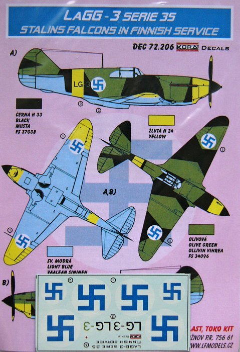 1/72 Decals LaGG-3 serie 35 in Finnish service