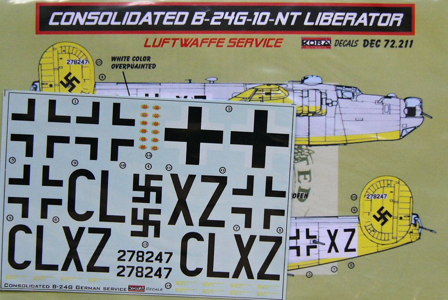 1/72 Decals Consolidated B-24G-10-NT Luftwaffe