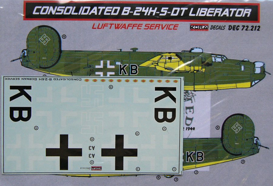 1/72 Decals Consolidated B-24H-5-DT Luftwaffe