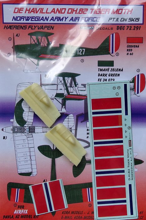 1/72 Decals DH.82 Norwegian Army Air Force on skis