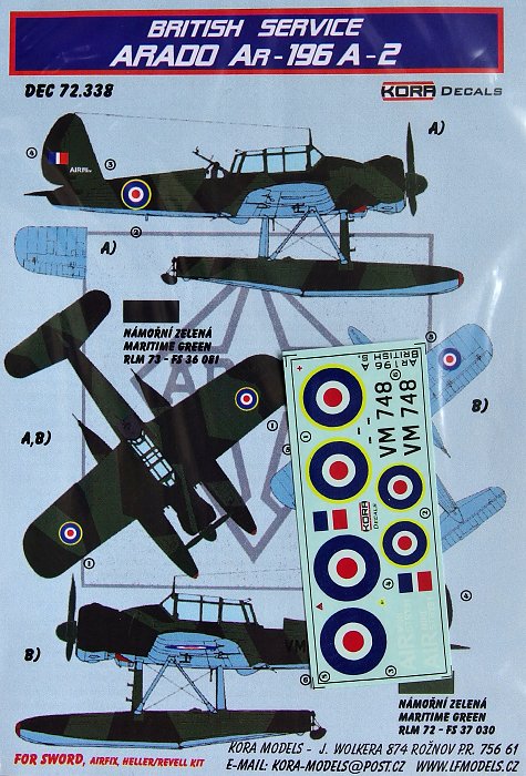 1/72 Decals Ar-196A-2 (British Service)
