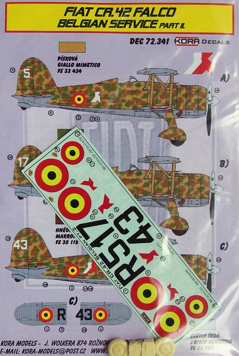 1/72 Decals Fiat CR.42 Falco Belgian Service Vol.2