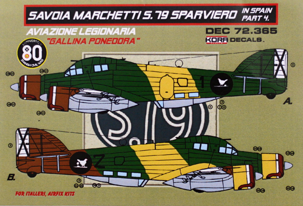 1/72 Decals SM.79 Sparviero in Spain Vol.4