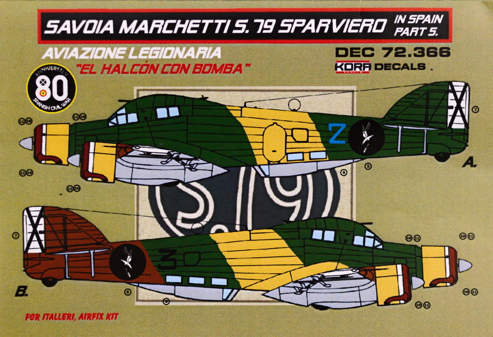1/72 Decals SM.79 Sparviero in Spain Vol.5