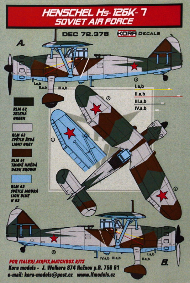 1/72 Decals Hs-126K-7 Soviet Air Force