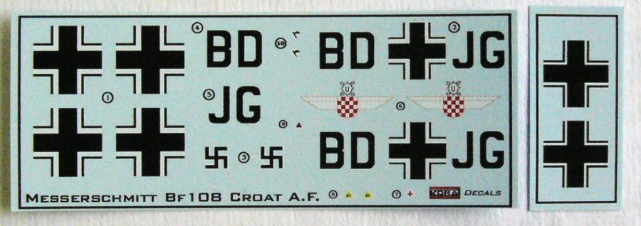 1/72 Decals Messers. Bf 108B (Croatian Air Force)