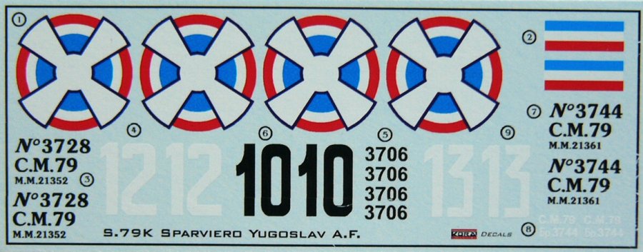 1/72 Decals SM S.79K Sparviero (Royal Yugoslav AF)