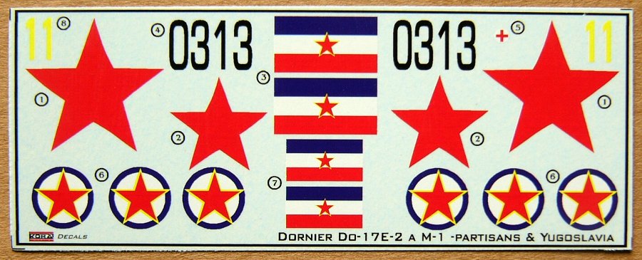 1/72 Decals Do-17E-2 & Do-17M-1(Partisans/Yugosl.)