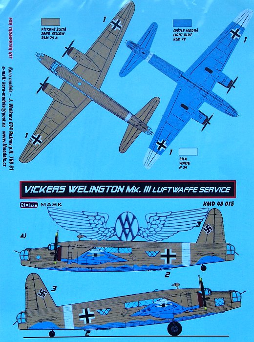 1/48 Mask V.Wellington Mk.III Luftwaffe service