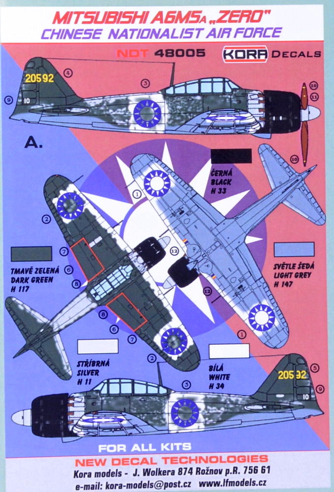 1/48 Decals Mitsub. A6M5A Chinese Nationalist AF