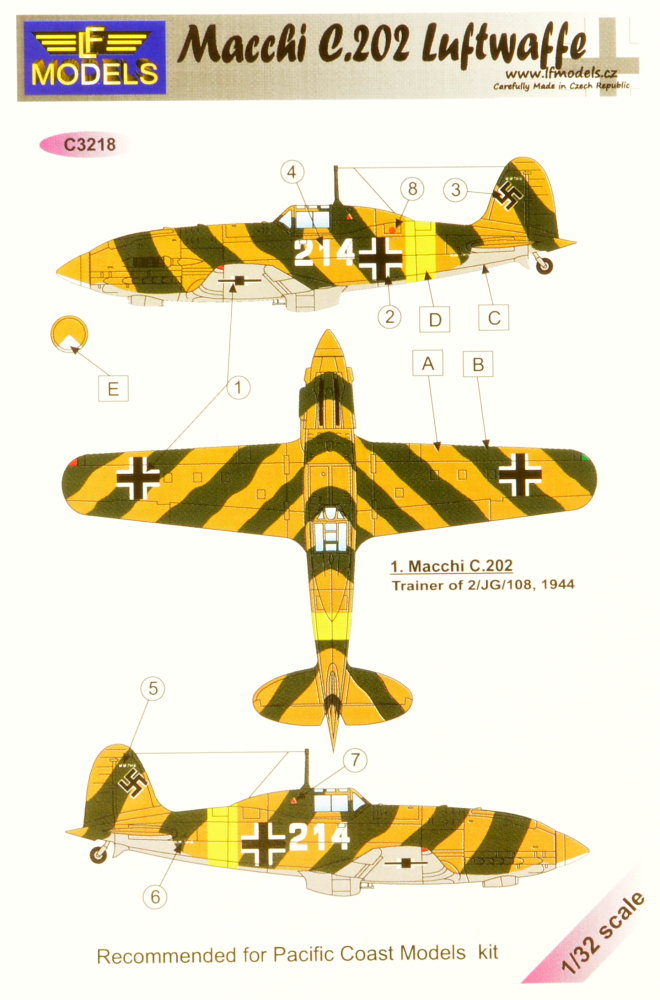 1/32 Decals Macchi C.202 Luftwaffe (P.C.M.)