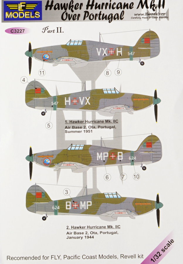 1/32 Decals H.Hurricane Mk.II over Portugal Pt. II