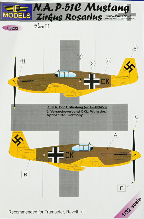 1/32 Decals P-51C Mustang Zirkus Rosarius Part II.