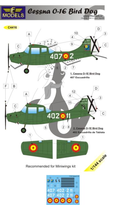 1/144 Decals Cessna O-1E Bird Dog (Spain)