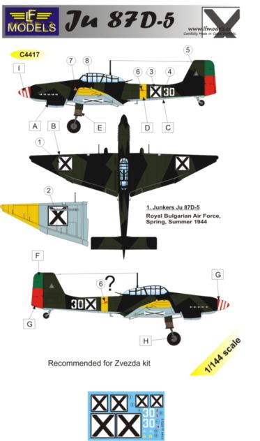 1/144 Decals Ju 87D-5 (Bulgaria)