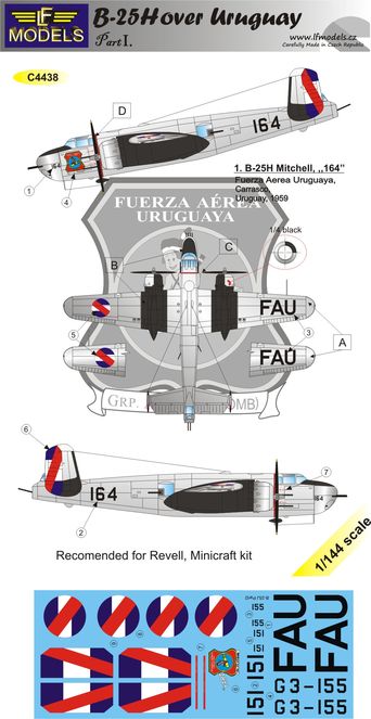 1/144 Decals B-25H over Uruguay part 1