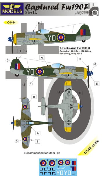 1/144 Decals Captured Fw 190F part 2