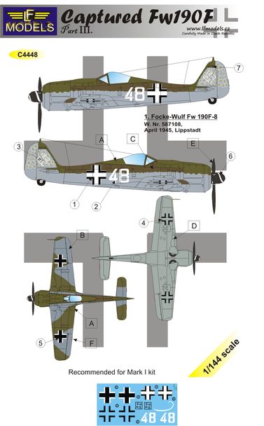 1/144 Decals Captured Fw 190F part 3