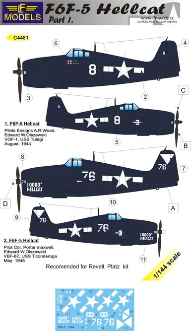 1/144 Decals F6F-5 Hellcat part 1