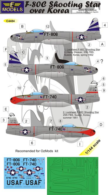 1/144 Decals F-80C Shooting Star over Korea