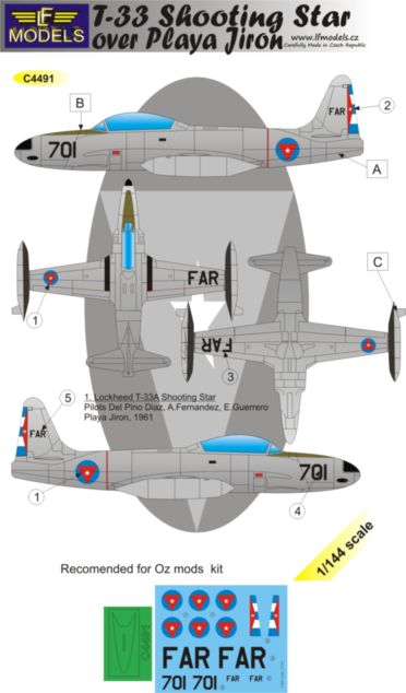 1/144 Decals T-33A Shooting Star (Playa Jiron)