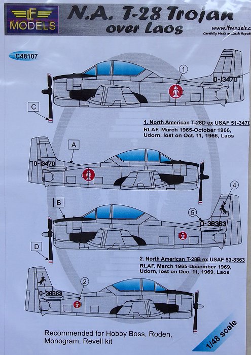 1/48 Decals N.A. T-28 Trojan over Laos (RDN)