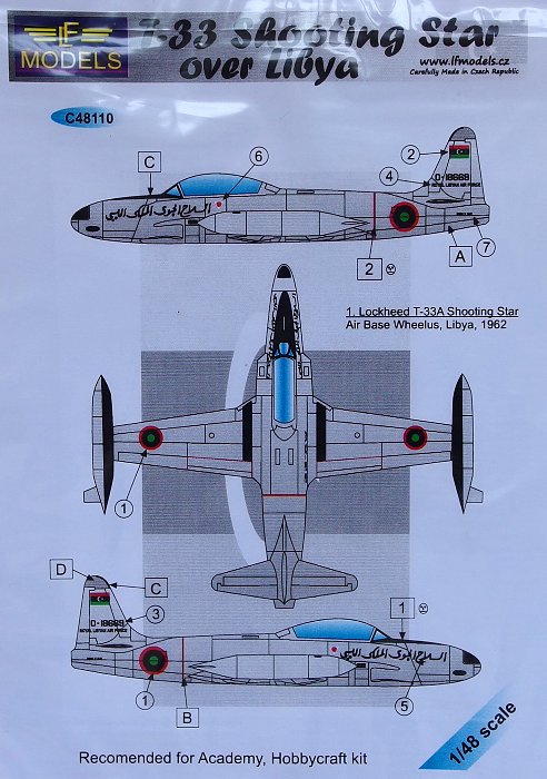 1/48 Decals T-33 Shooting Star over Libya (+mask)