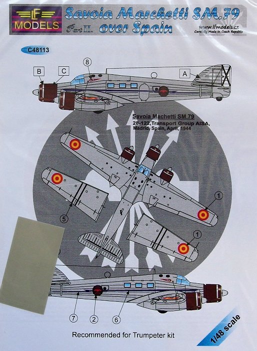 1/48 Decals SM.79 over Spain - Part II. (TRUMP)