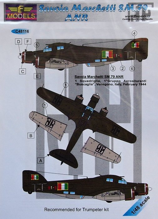 1/48 Decals Savoia Marchetti SM.79 ANR (TRUMP)