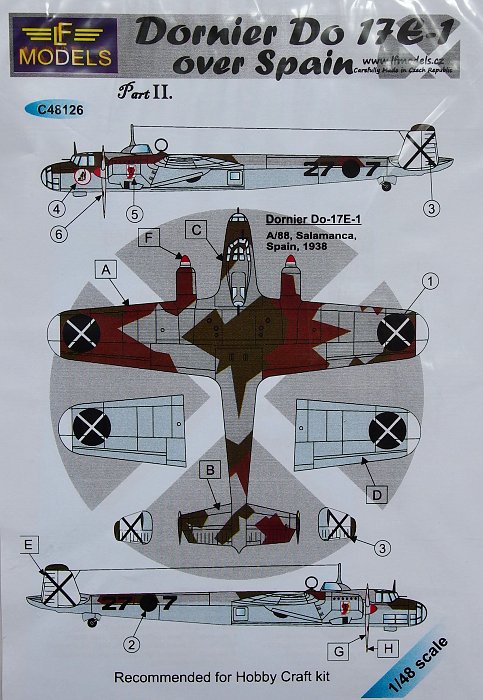 1/48 Decals Dornier Do 17E-1 over Spain - part II