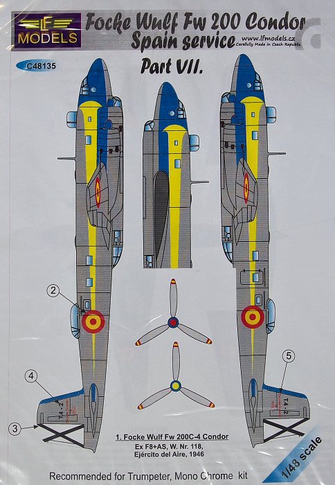 1/48 Decals Focke Wulf Fw 200 Condor (TRUMP) VII.