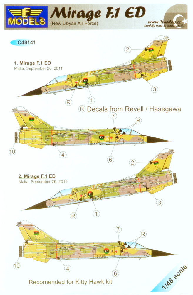 1/48 Decals Mirage F.1 ED New Libyan AF (KITTYH)