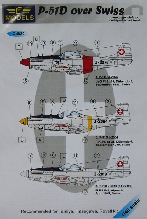 1/48 Decals P-51D over Swiss (REV/HAS/TAM)