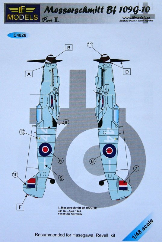 1/48 Decals Bf 109G-10 Part II. (HAS/REV)