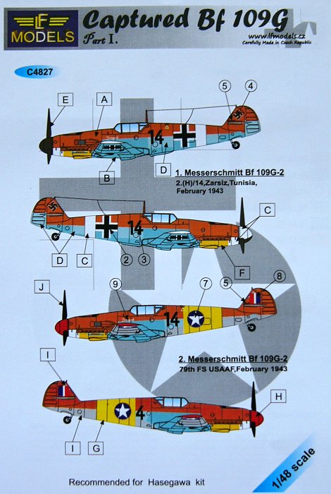 1/48 Decals Captured Bf 109G Part I. (HAS)